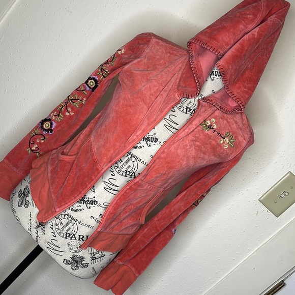 Dkny Jackets & Blazers - Dkny Active Velvet Embroidery Track Jacket